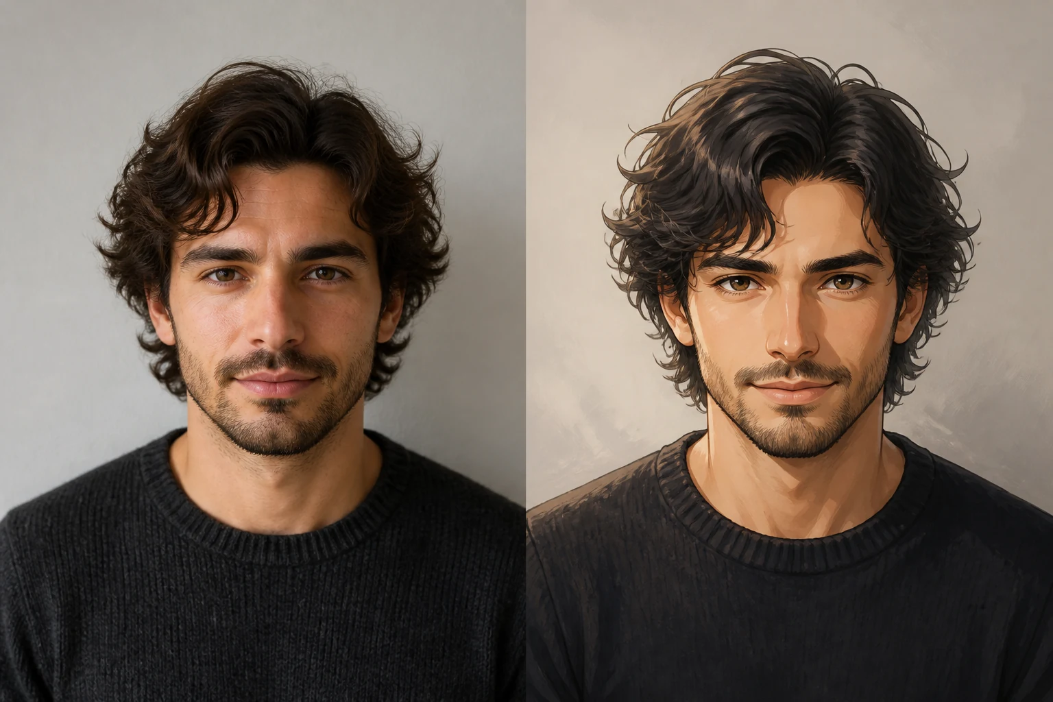 Before and after example for Illustrated avatar